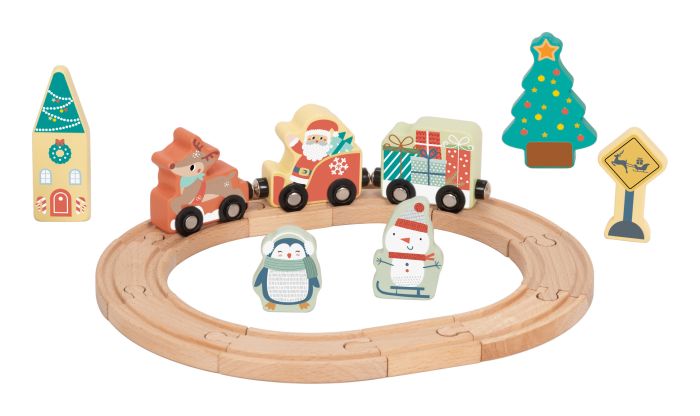 Wooden Christmas Tabletop Railroad