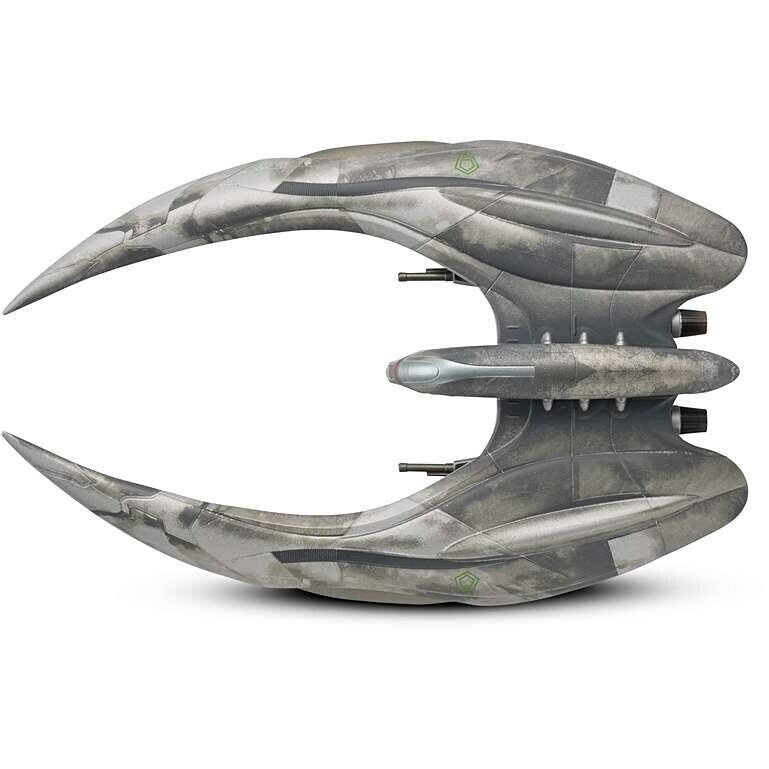 Modern Cylon Raider (2004 Series) Model Diecast Ship (Eaglemoss / Battlestar Galactica), in display