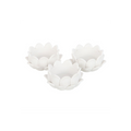 Set of 3 White Lotus Flower Tealight Holders