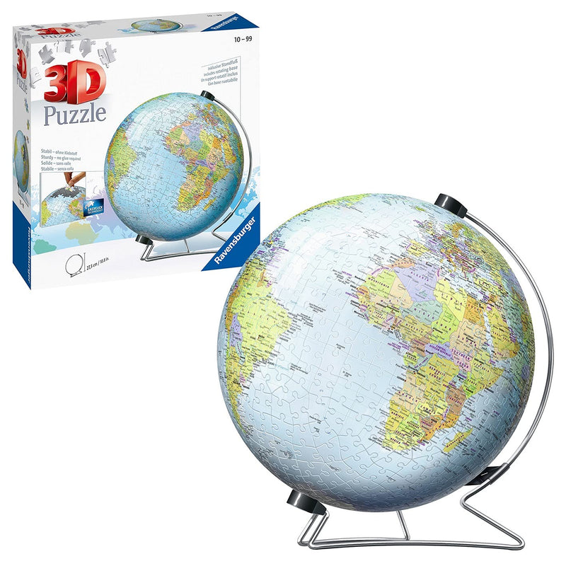 The World On V-Stand Globe 540 Piece 3D Puzzle