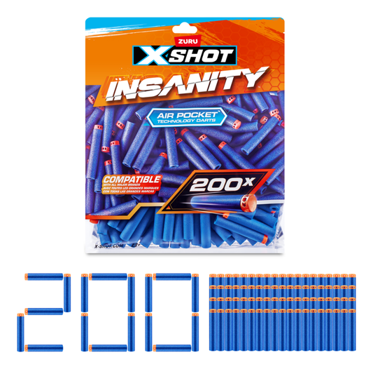 XSHOT Insanity 200 Pack Refill Darts - Image