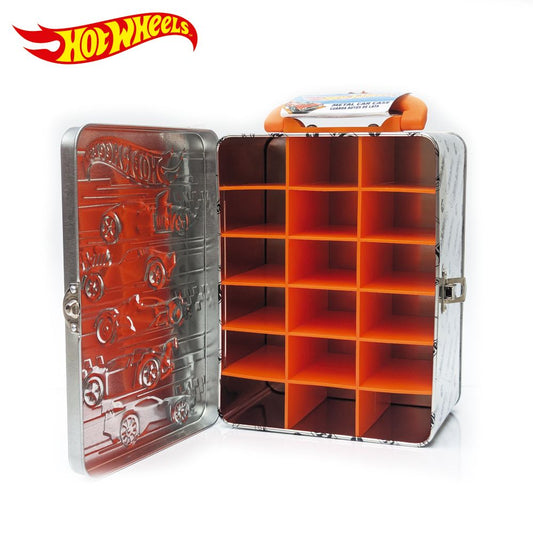 Vintage Hot Wheels Tin Car Storage Case SLVR - Image