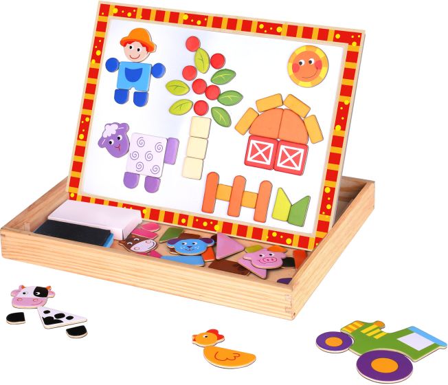 Wooden Magnetic Double Sided Farm Activity Board