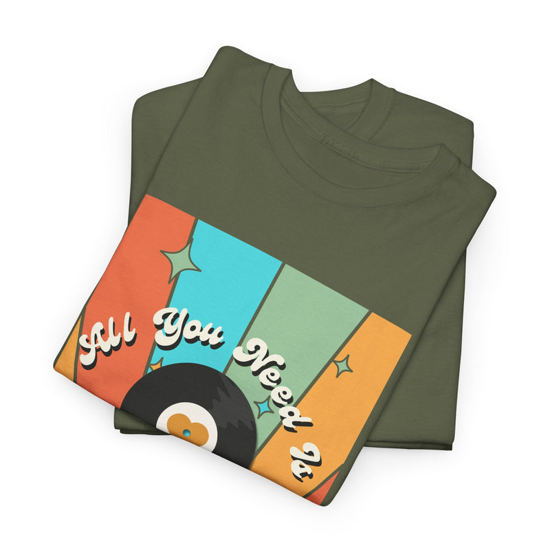 'All You Need Is Vinyl' T-Shirt, size reference
