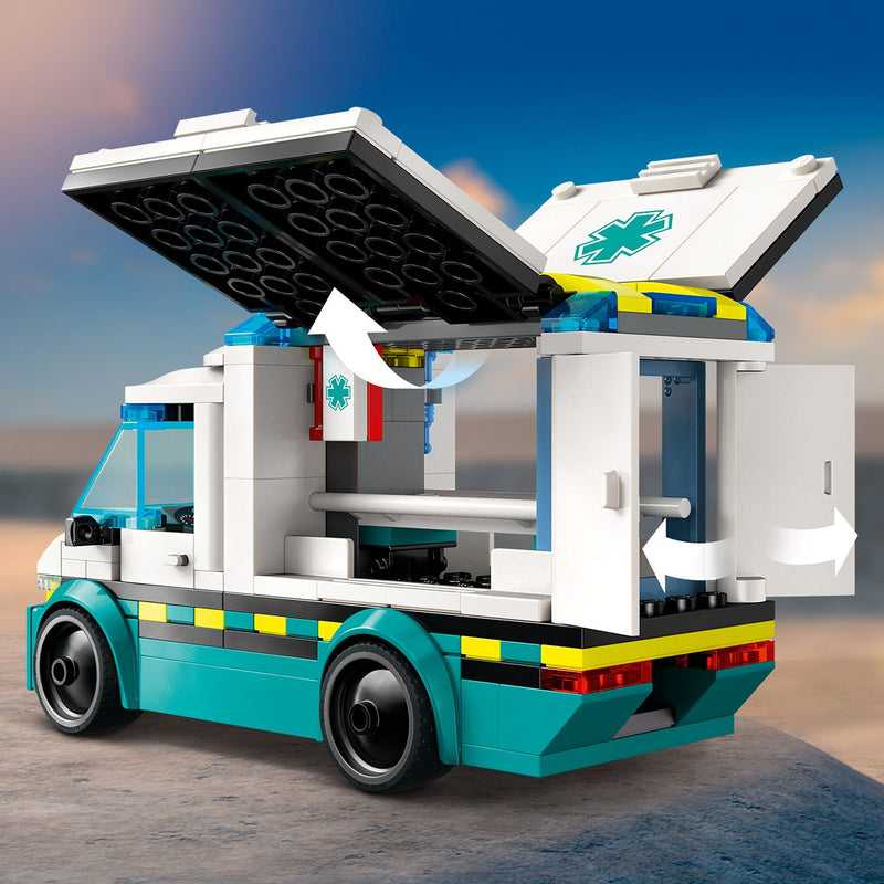 Lego City 60451 Emergency Ambulance Playset for Ages 5 and Up, close-up detail