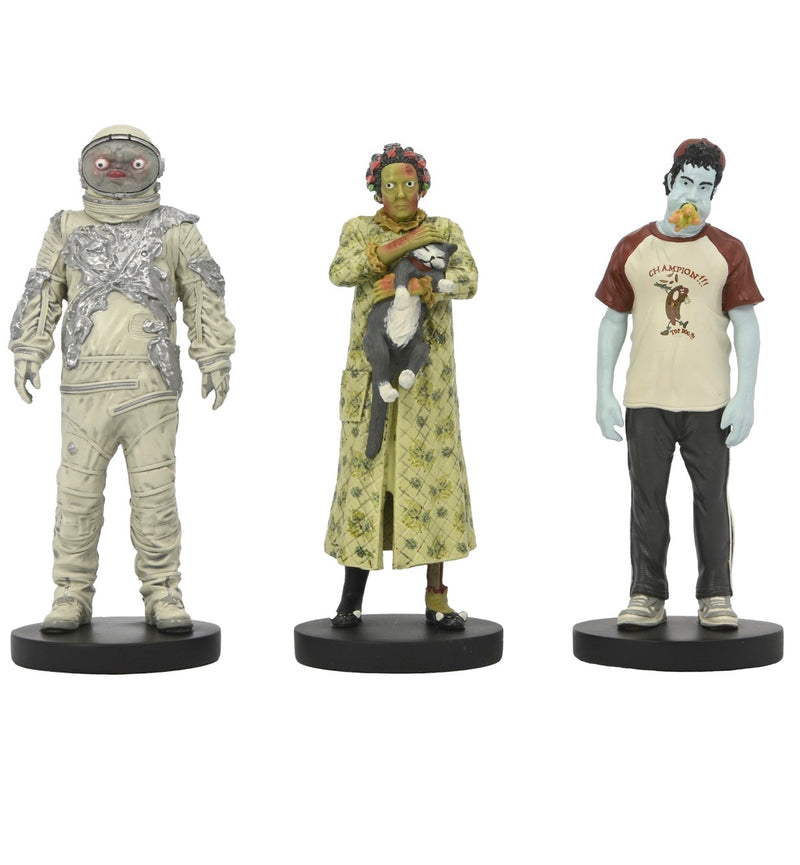 Beetlejuice Beetlejuice Waiting Room Spaceman, Hot Dog Winner & Cat Lady Figure Set front view