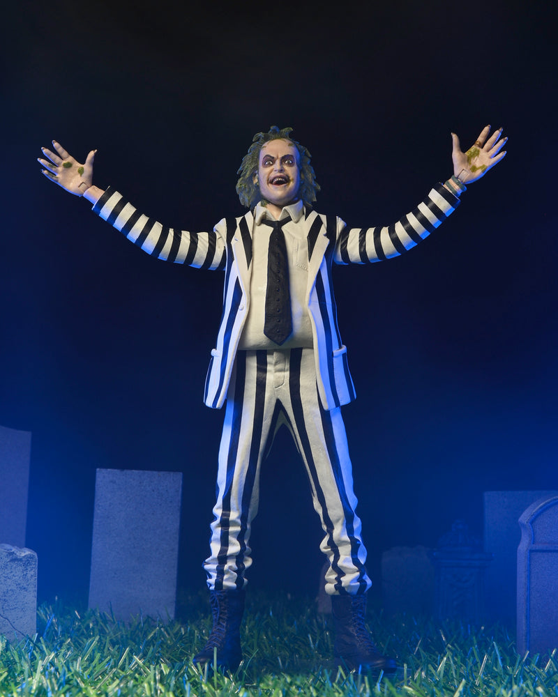 Beetlejuice (1988) Black & White Striped Suit 7" Scale Action Figure alternate view