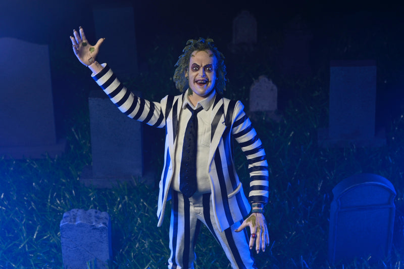 Beetlejuice (1988) Black & White Striped Suit 7" Scale Action Figure packaging view