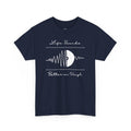 'Life Sounds Better on Vinyl' Men's T-Shirt, size reference