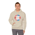 'Living at 33rpm' Men's Hoodie, showing reverse