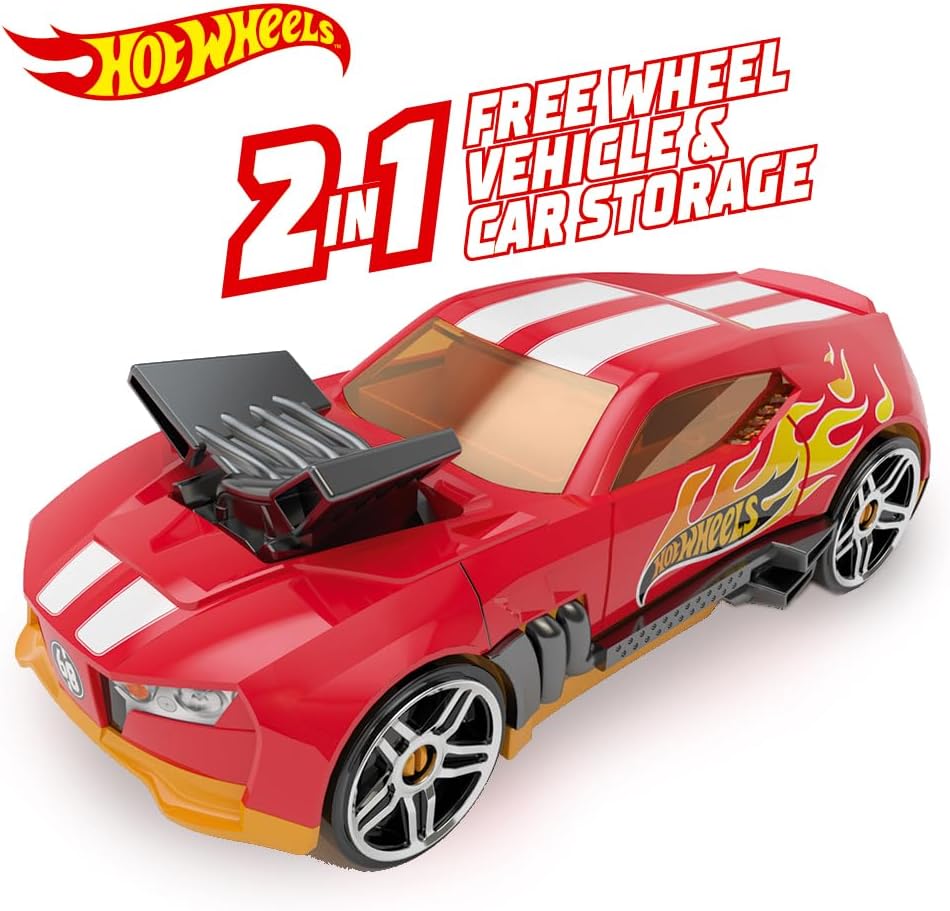 Hot Wheels 2 in 1 Race N Haul Storage Case Red