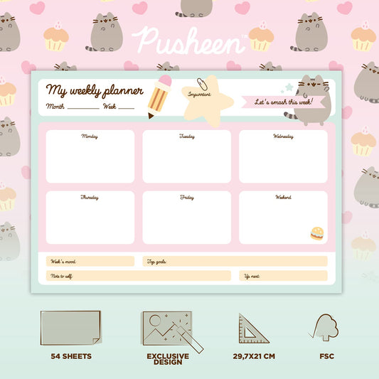 Weekly Planner A4 Pusheen Foodie Blue alternate view