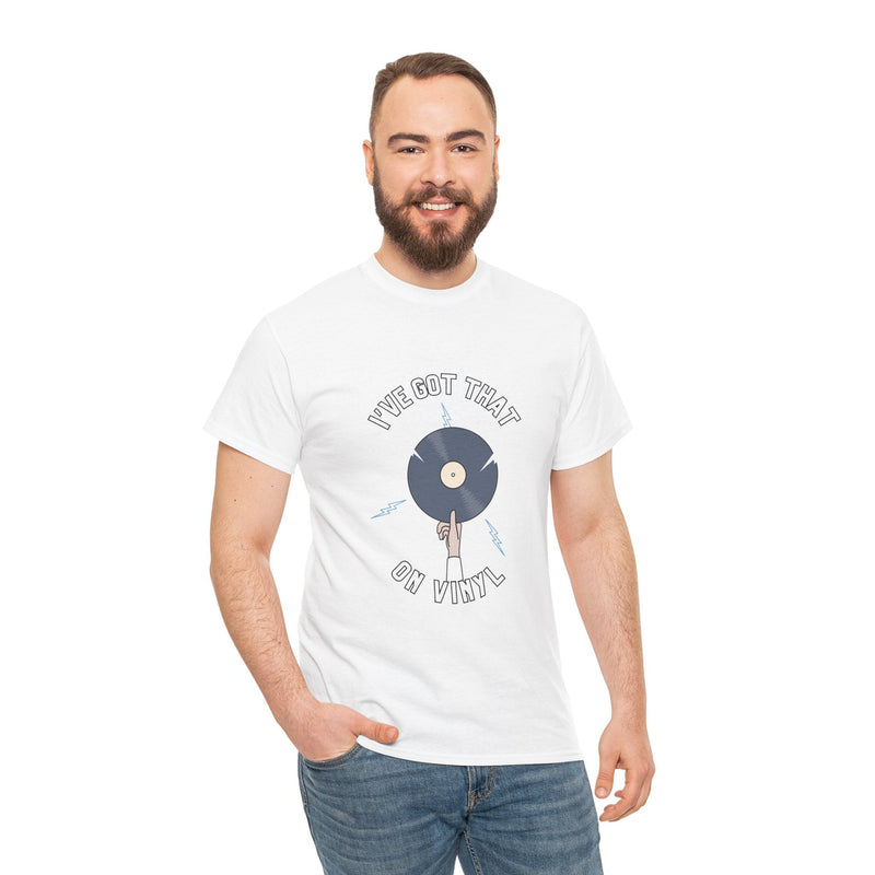 'I've Got That On Vinyl' T-Shirt, close-up detail