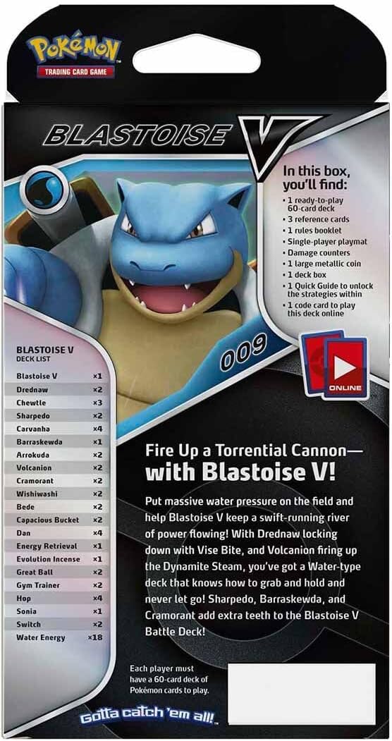 Pokemon Venusaur V / Blastoise V Battle Deck, side angle