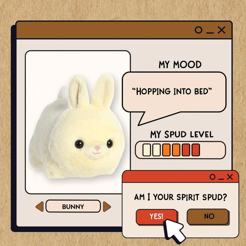 Cream Bunny Spudsters 7 Inch Plush detail shot