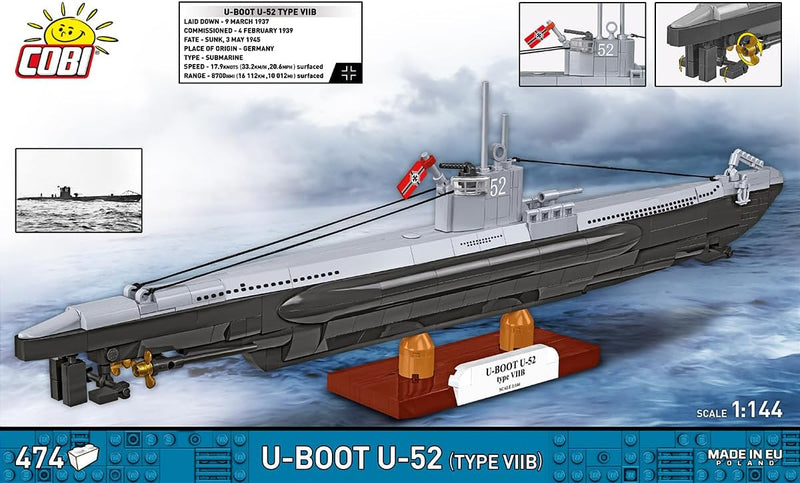 Cobi 4852 World War II Submarine VIIB U-Boat US2 474 pcs