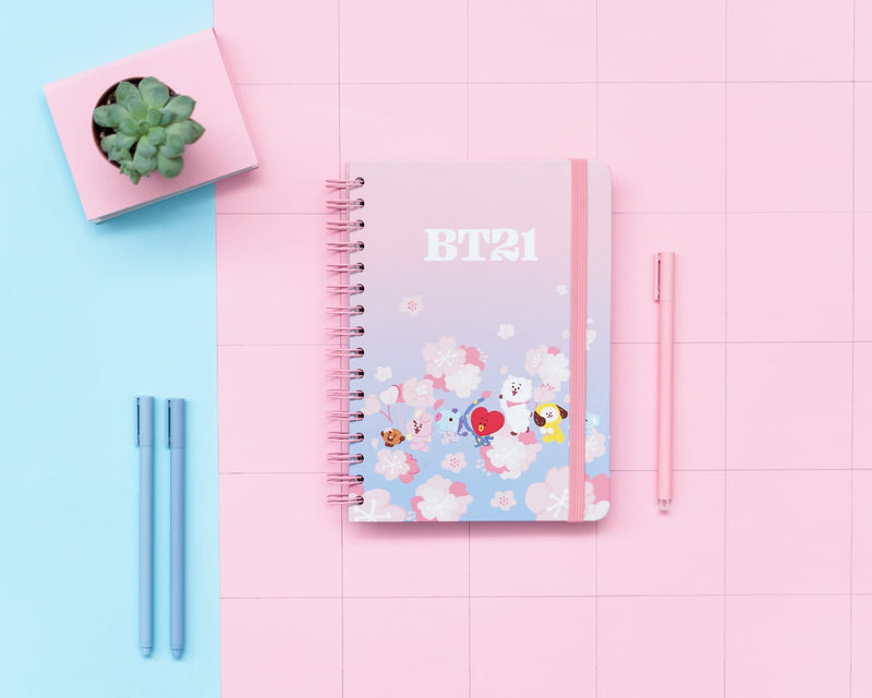 BT21 Cherry Blossom A5 Hardcover Notebook 180 Pages design detail