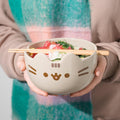 Pusheen Ramen Bowl with Chopsticks