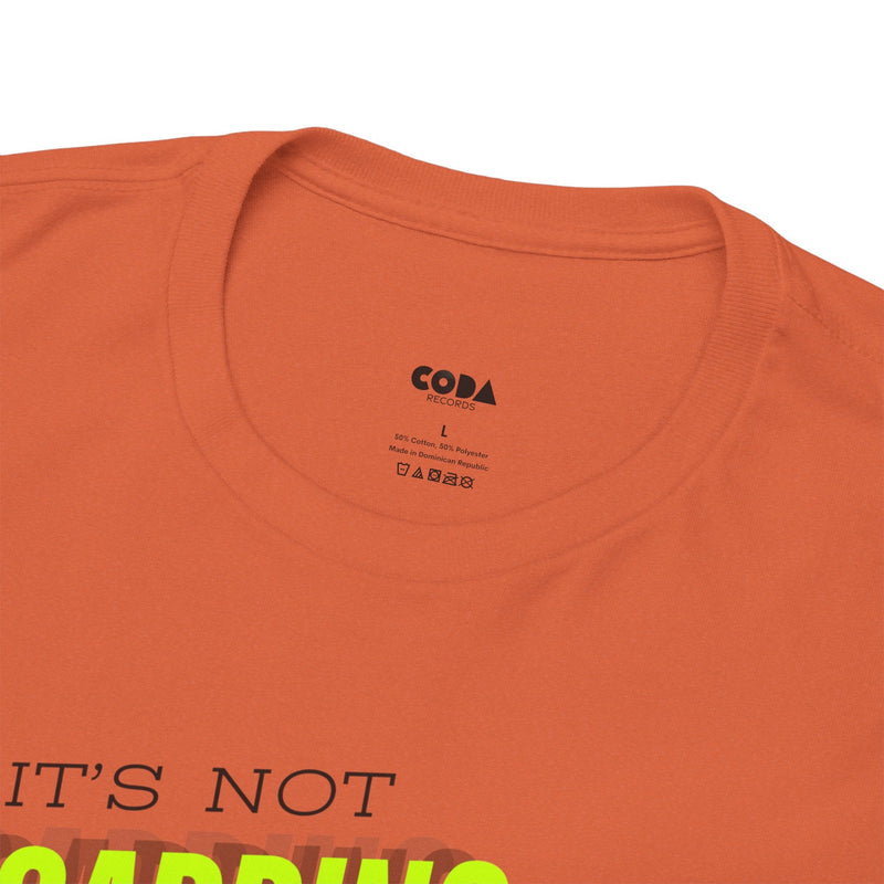 'It's Not Hoarding If It's Vinyl' Flouro Men's T-Shirt, rear view
