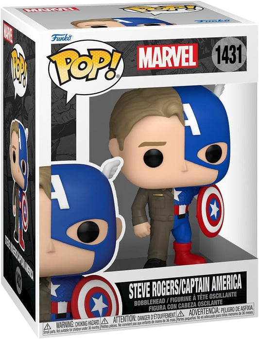 Captain America and Steve Rogers Split Marvel Funko Pop! Vinyl Figure