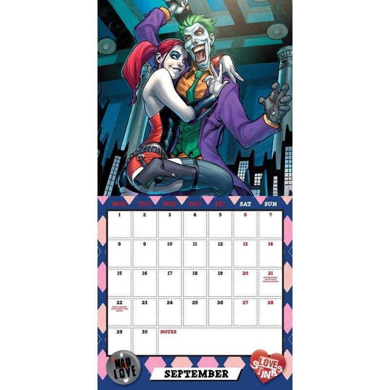 Harley Quinn Square 2025 Calendar, in display