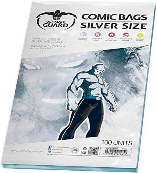 Ultimate Guard Comic Bags Silver Size 100 Pack