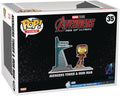 Funko Pop! Town: Avengers: Age of Ultron - Avengers Tower with Iron Man (Glow-in-The-Dark) PX Vinyl Figure, side angle