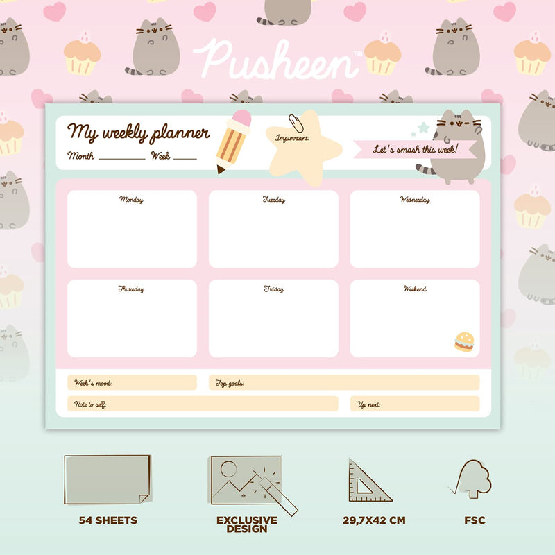 Pusheen A3 Weekly Planner alternate view
