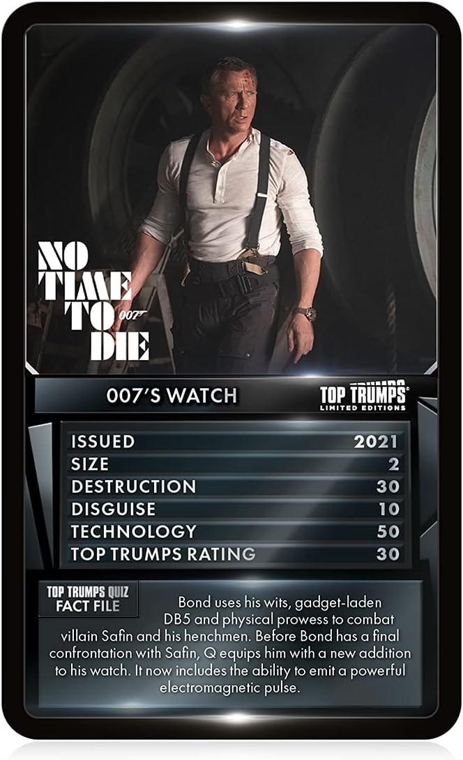 Top Trumps Limited Edition James Bond Gadgets and Vehicles Card Game