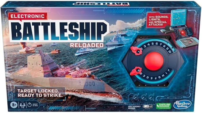 Hasbro Gaming Electronic Battleship Reloaded Board Game, close-up detail