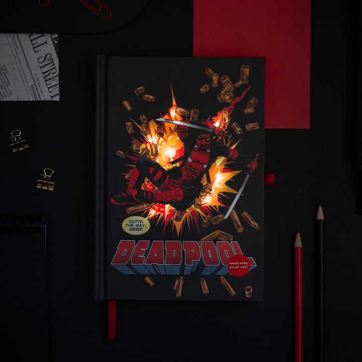 Marvel Deadpool A5 Premium Notebook With Led Lights Cover