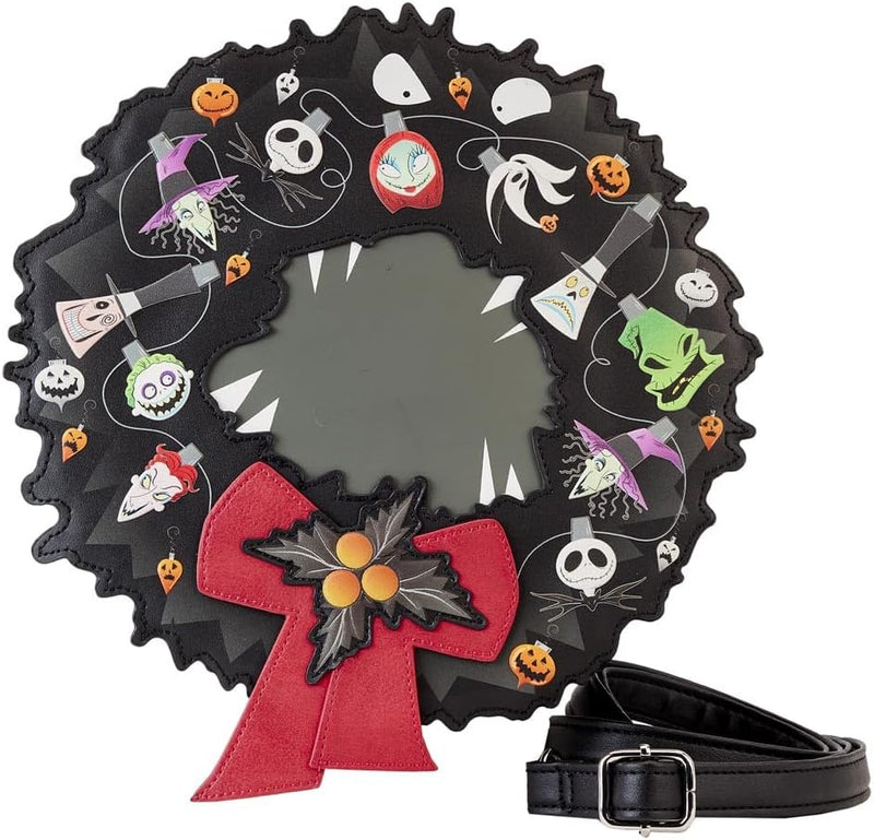 The Nightmare Before Christmas Figural Wreath Loungefly Crossbody Bag