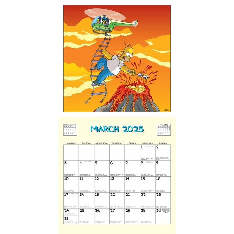 The Simpsons Square 2025 Calendar, close-up detail