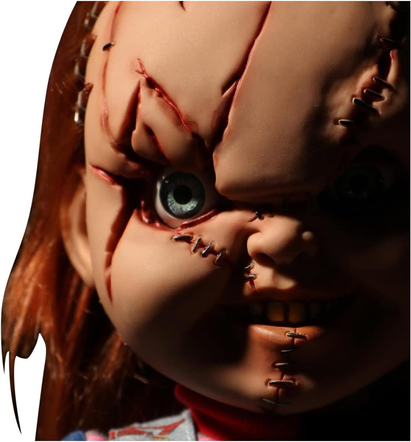 Chucky Scarred Face 15 MDS Mega Scale Figure With Sound, size reference