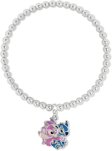 Disney Stitch and Angel Silver Plated Expander Bracelet