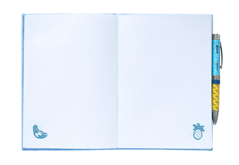 Disney Stitch Tropical Plush Cover Premium A5 Notebook with Projector Pen view 3