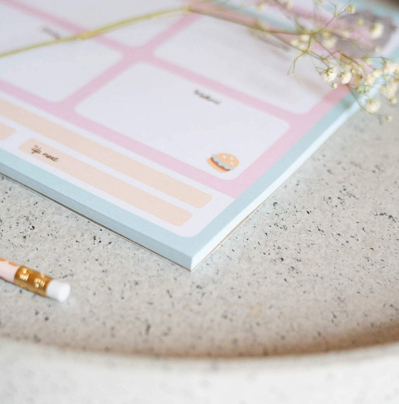 Weekly Planner A4 Pusheen Foodie Blue design detail