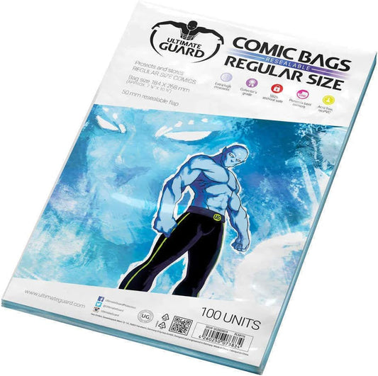 Ultimate Guard Resealable Comic Bags Regular Size 100 Pack