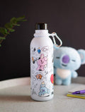 BT21 Stainless Steel Bottle 500ml with Carabiner Ring close up detail