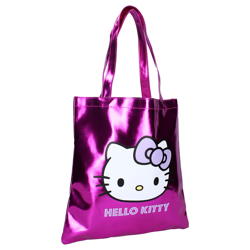 Sanrio Hello Kitty Metallic Tote Bag, side angle