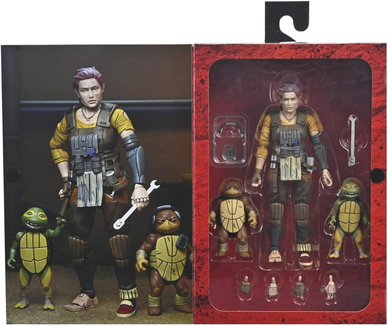 TMNT Comic The Last Ronin - The Lost Years - Grammy April With Baby Yi And Moja (TMNT Comic Book Series) 7" Scale Action Figure Teenage Mutant Ninja Turtles