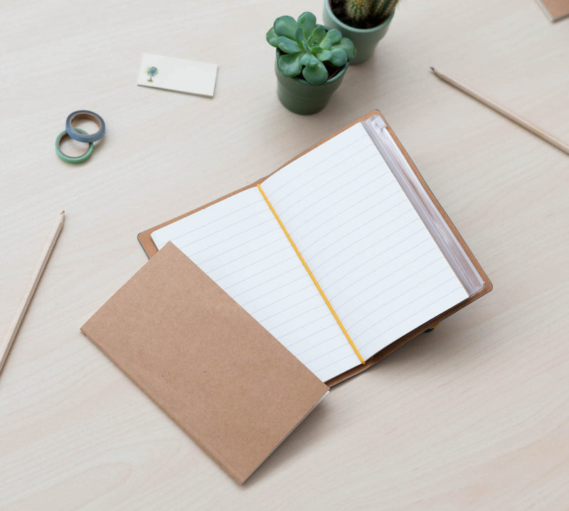 Travel Journal Refill Set of 2 Notebooks Bullet and Lined packaging view