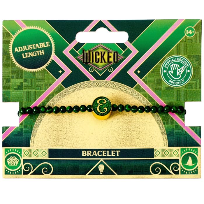 Wicked Elphaba Green Malachite Friendship Bracelet, side angle