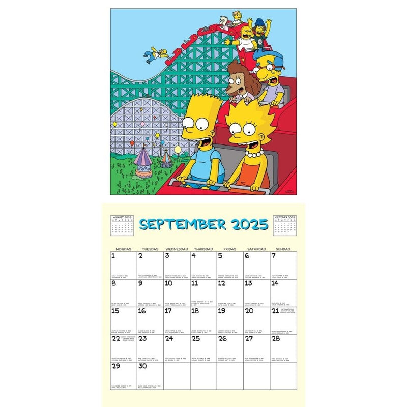 The Simpsons Square 2025 Calendar, size reference