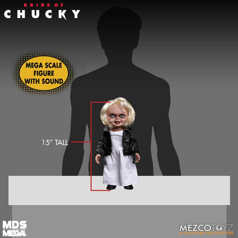 Chucky Tiffany Bride Of Chucky 15 MDS Mega Scale Figure With Sound (Black Jacket), side angle