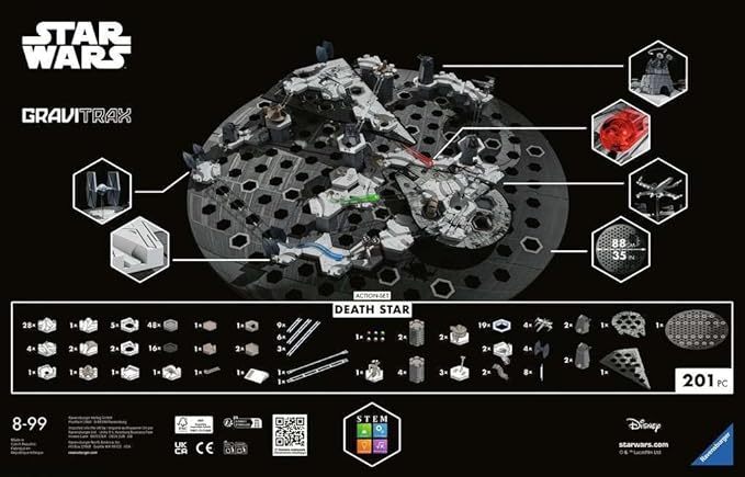 Gravitrax Action-Set Death Star, rear view