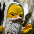Lord of the Rings Saruman Tubbz PVC Figure Boxed Edition 10, in display
