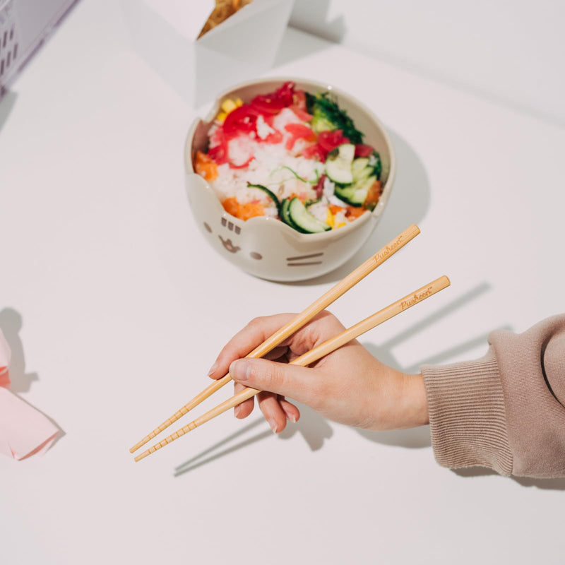 Pusheen Ramen Bowl with Chopsticks