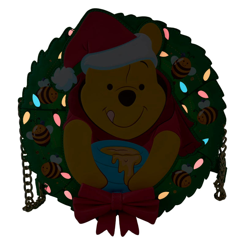 Loungefly Disney Winnie the Pooh Stuck in Wreath Crossbody B, side angle
