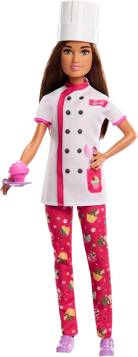 Pastry Chef Barbie Career Doll with Hat and Cake Slice